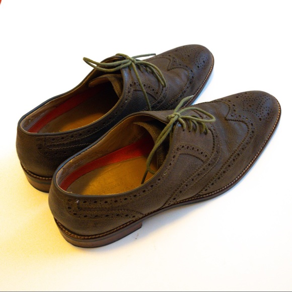 Cole Haan Men Size 10.5 M Gray Wingtip Shoes - Picture 4 of 7